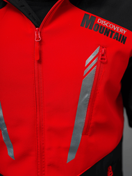 Ανδρικό μπουφάν softshell μαύρο-kόκκινο OZONEE JS/HH022/1CZ