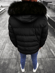 Ανδρικό χειμερινό μπουφάν mαύρος OZONEE JS/M8106