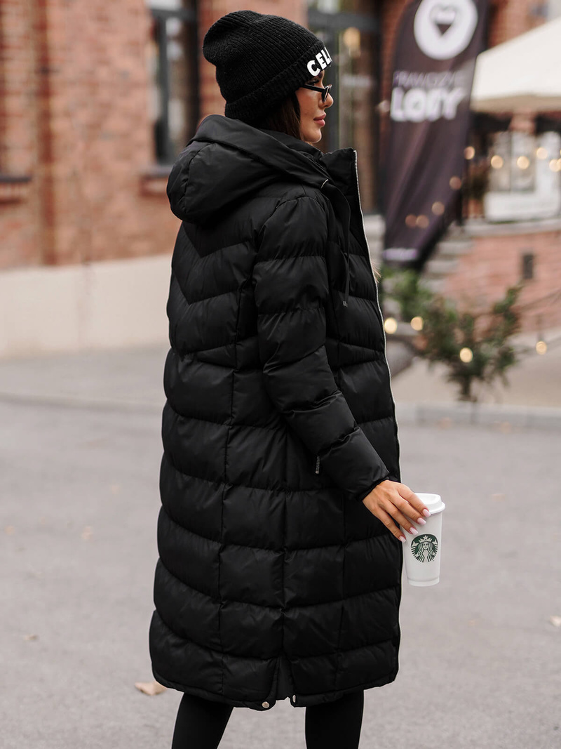 Γυναικείο μπουφάν μαύρο OZONEE JS/M736/392Z