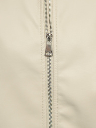 Γυναικείο δερμάτινο μπουφάν μπεζ OZONEE O/G116Z