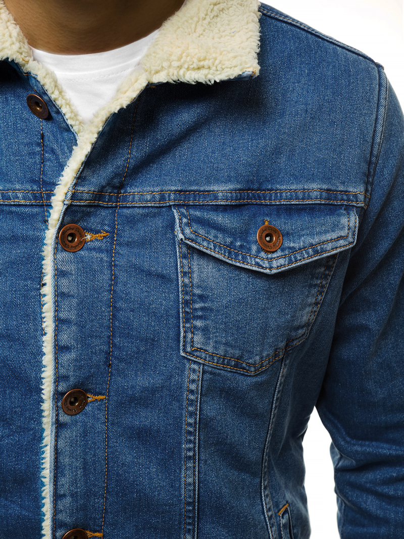 Ανδρικό τζιν μπουφάν ανοιχτό-μπλε OZONEE BN/5938