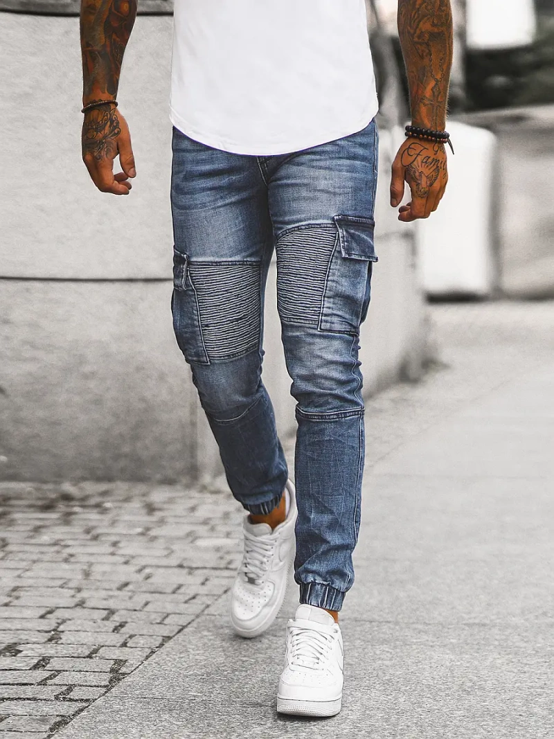 Ανδρικό παντελόνι jogger mπλε OZONEE NB/MP0092BS