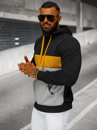 Ανδρικό Φούτερ με Κουκούλα μαύρο OZONEE JS/8B1320/3