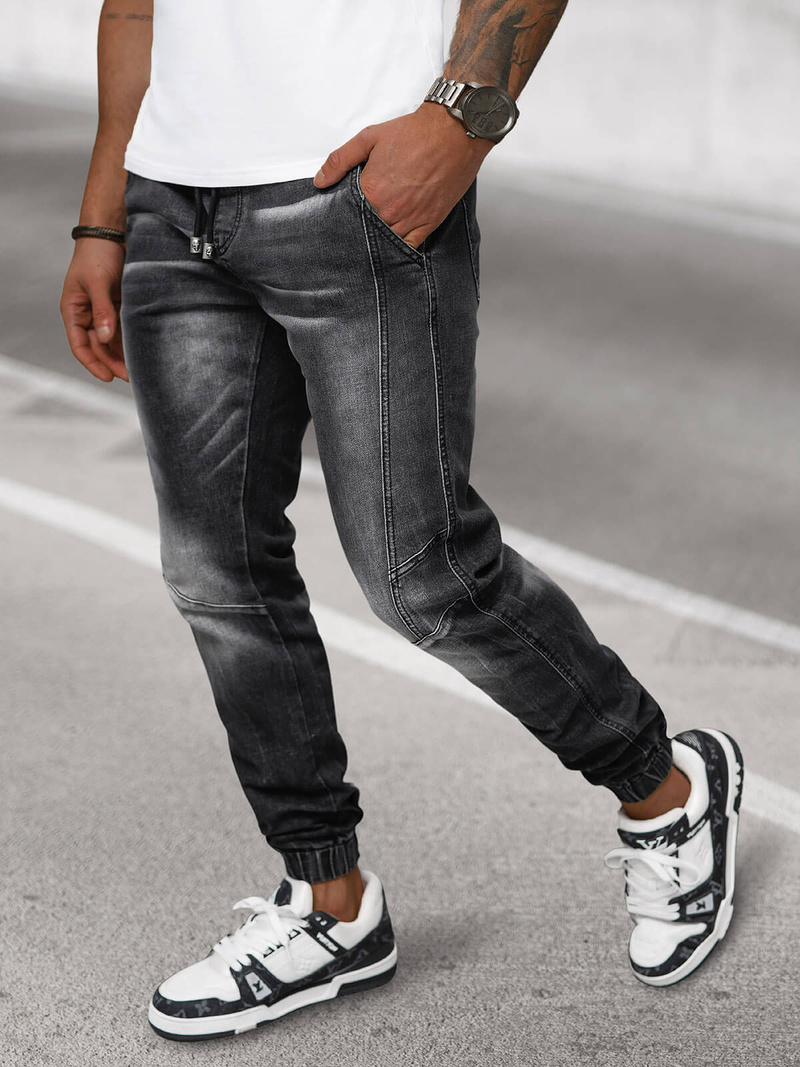 Ανδρικό παντελόνι jogger mαύρος OZONEE NB/MP0115N