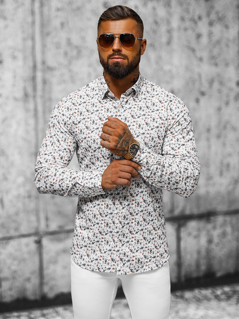 Ανδρικό πουκάμισο λευκό OZONEE O/V60