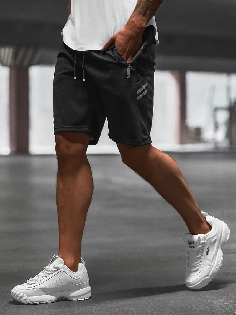 Ανδρικό σόρτς φόρμας μαύρο OZONEE O/WW20017/1