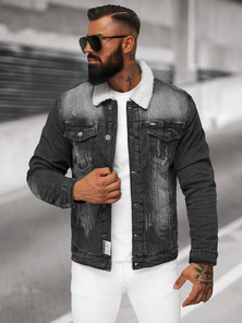 Ανδρικό τζιν μπουφάν σέρπα μαύρο OZONEE NB/MJ513N