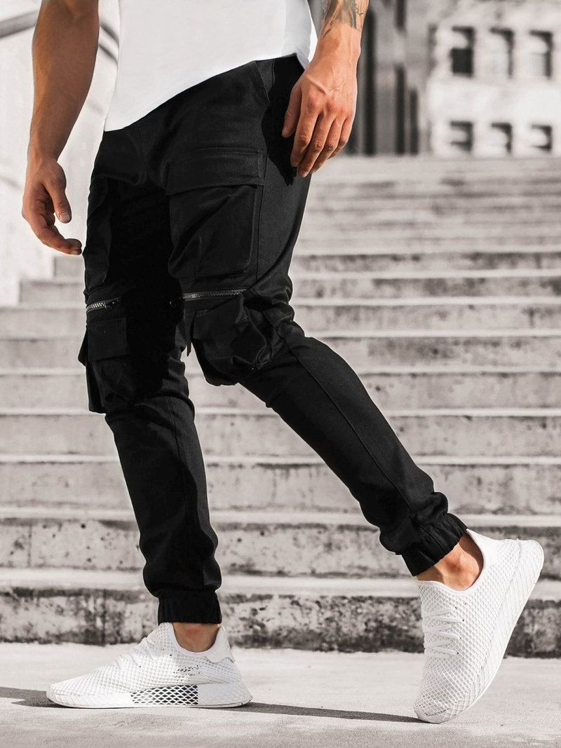 Ανδρικό παντελόνι chino jogger μαύρο OZONEE G/2787