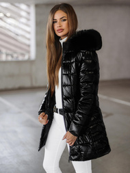 Γυναικείο μπουφάν mαύρος OZONEE JS/16M9120/392Z