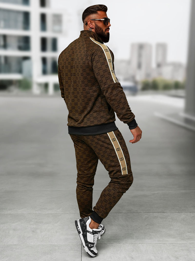 Ανδρικό σετ φόρμας σκούρο-μπεζ OZONEE O/FF5110AB