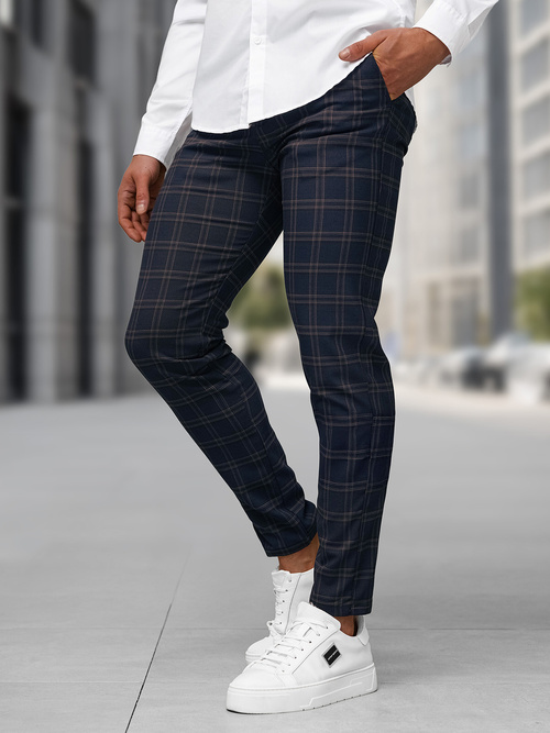 Ανδρικό παντελόνι chino ναυτικό μπλε OZONEE DJ/5632Z