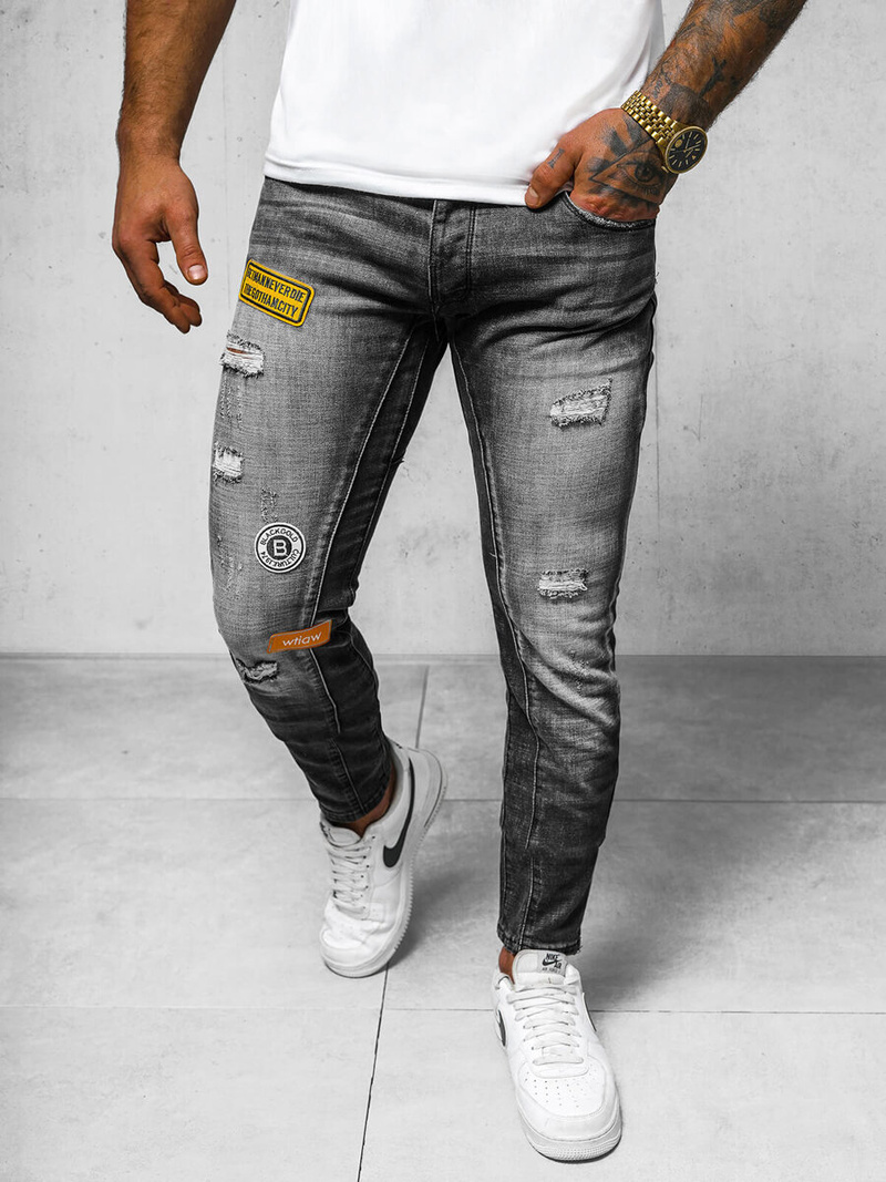 Ανδρικό τζιν παντελόνι mαύρος OZONEE NB/MP0047NZ