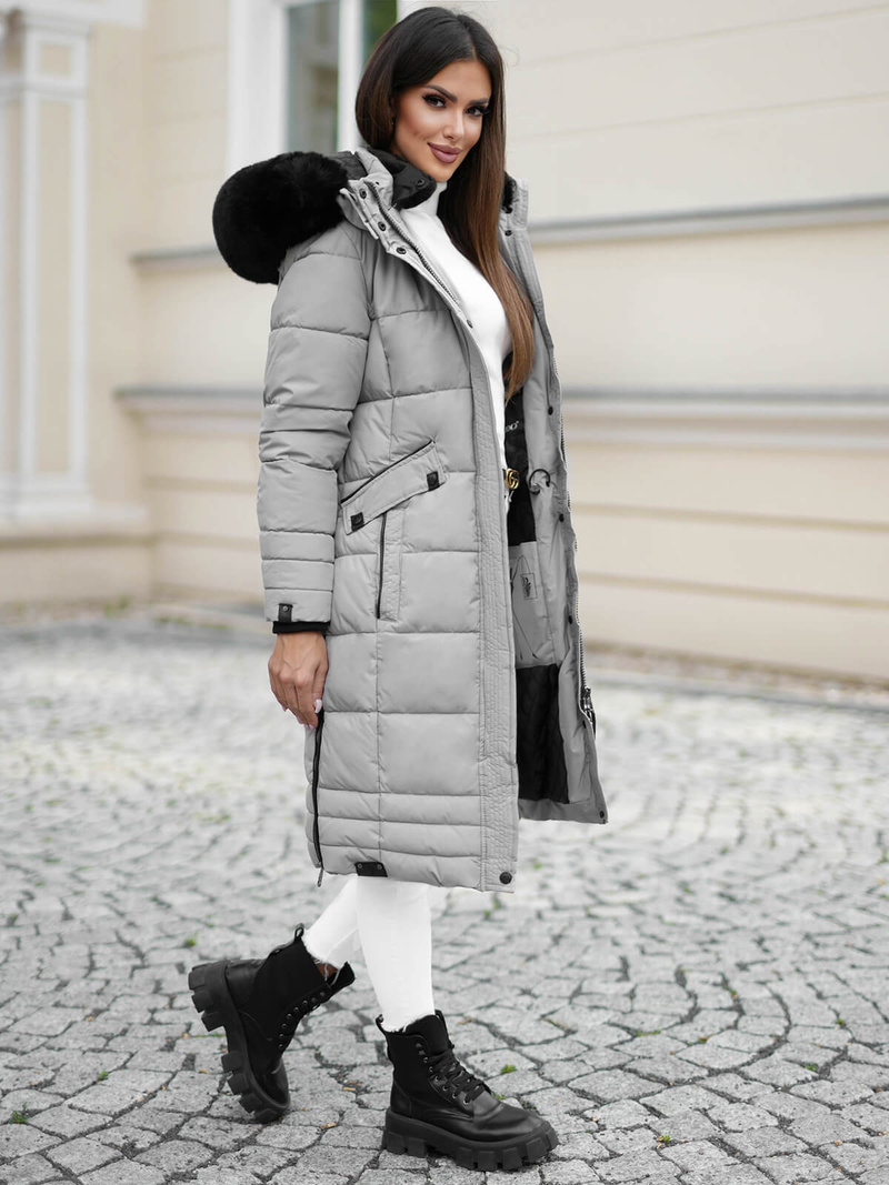 Γυναικείο μπουφάν Γκρί OZONEE O/W377Z