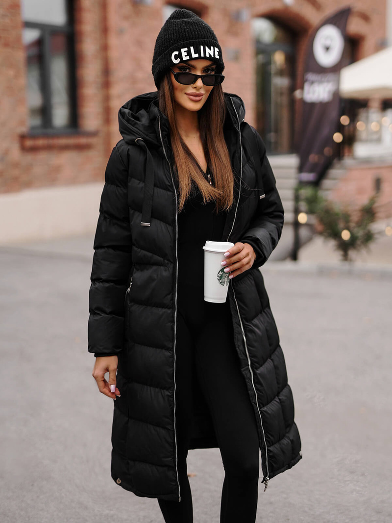 Γυναικείο μπουφάν μαύρο OZONEE JS/M736/392Z