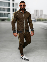 Ανδρικό σετ φόρμας σκούρο-μπεζ OZONEE O/FF5110AB