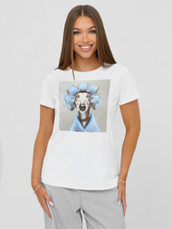 Γυναικείο μπλουζάκι Λευκό και γκρι OZONEE JS/YJ77726