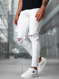 Ανδρικό τζιν παντελόνι λευκό OZONEE E/5391/01Z