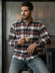 Ανδρικό πουκάμισο μπορντό OZONEE V/V174Z