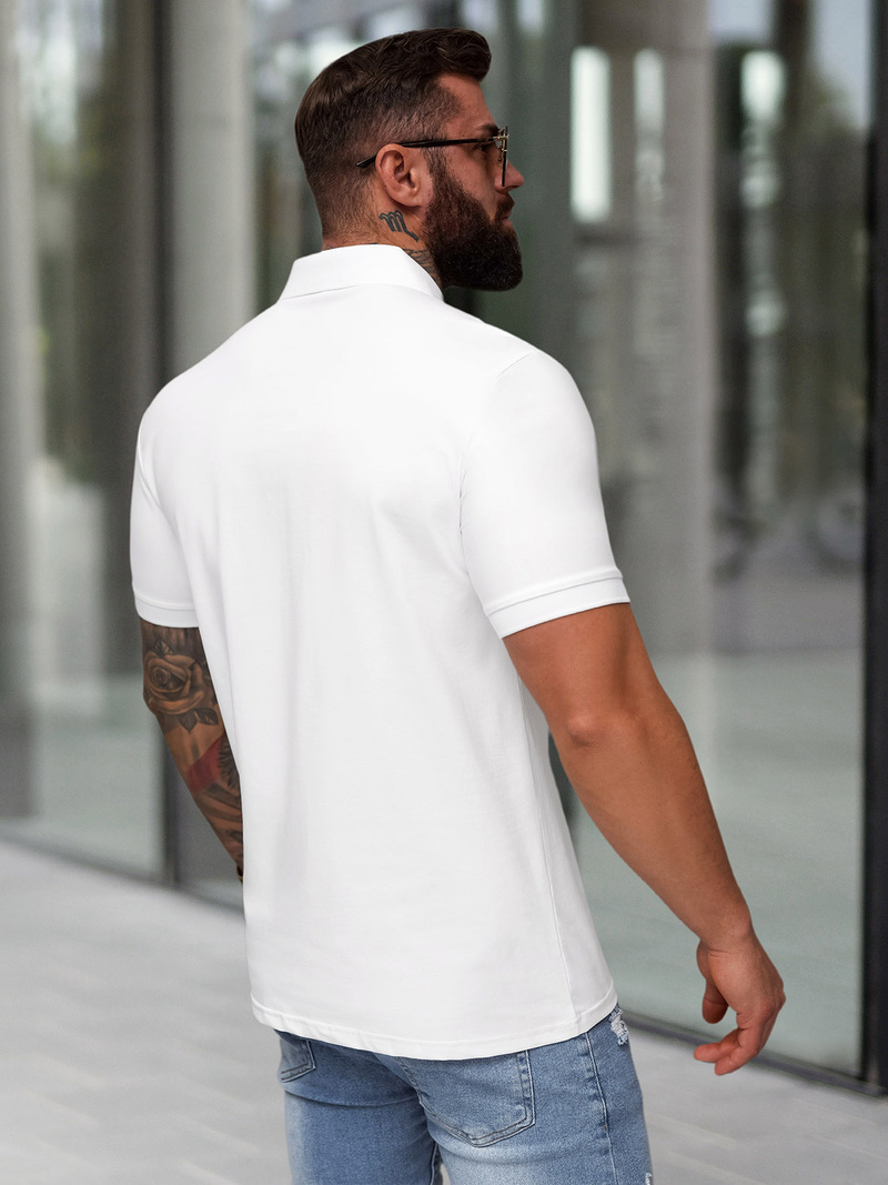 Ανδρική μπλούζα polo λευκό OZONEE NB/MT3121