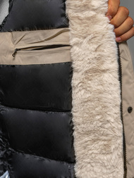 Ανδρικό χειμερινό μπουφάν μπεζ OZONEE JS/22M317/62