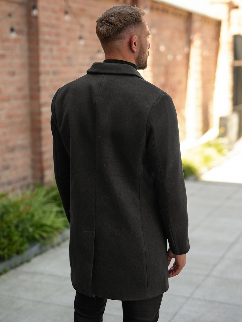 Ανδρικό παλτό μαύρο OZONEE JS/11Z8269