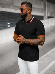 Ανδρική μπλούζα polo μαύρο OZONEE O/DA719