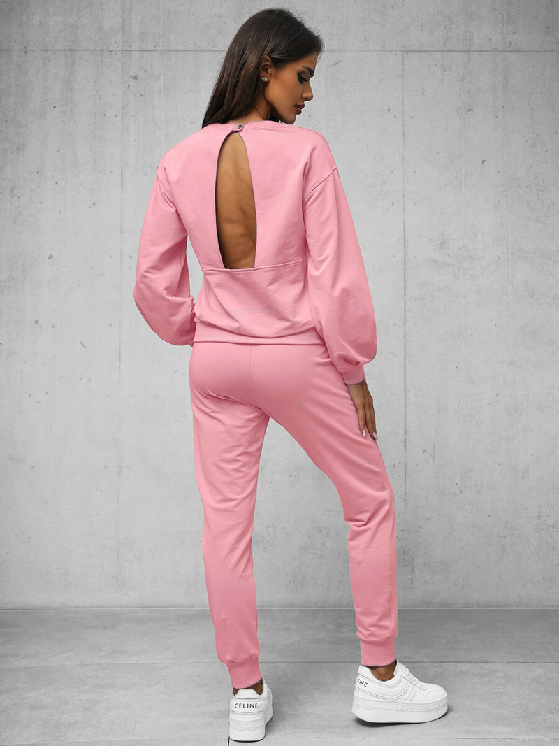 Γυναικείο σετ φόρμας δύο κομματιών ροζ OZONEE O/12113Z