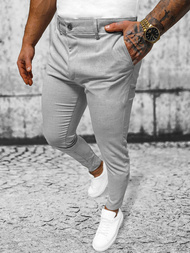 Ανδρικό παντελόνι chino γκρι OZONEE O/4000