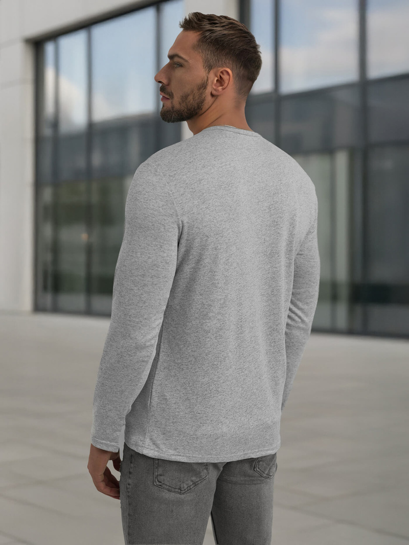 Ανδρικό μπλουζάκι με μακριά μανίκια γκρι OZONEE JS/DB71/3