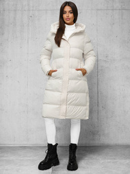 Γυναικείο μπουφάν eκρού OZONEE JS/5M3253/281