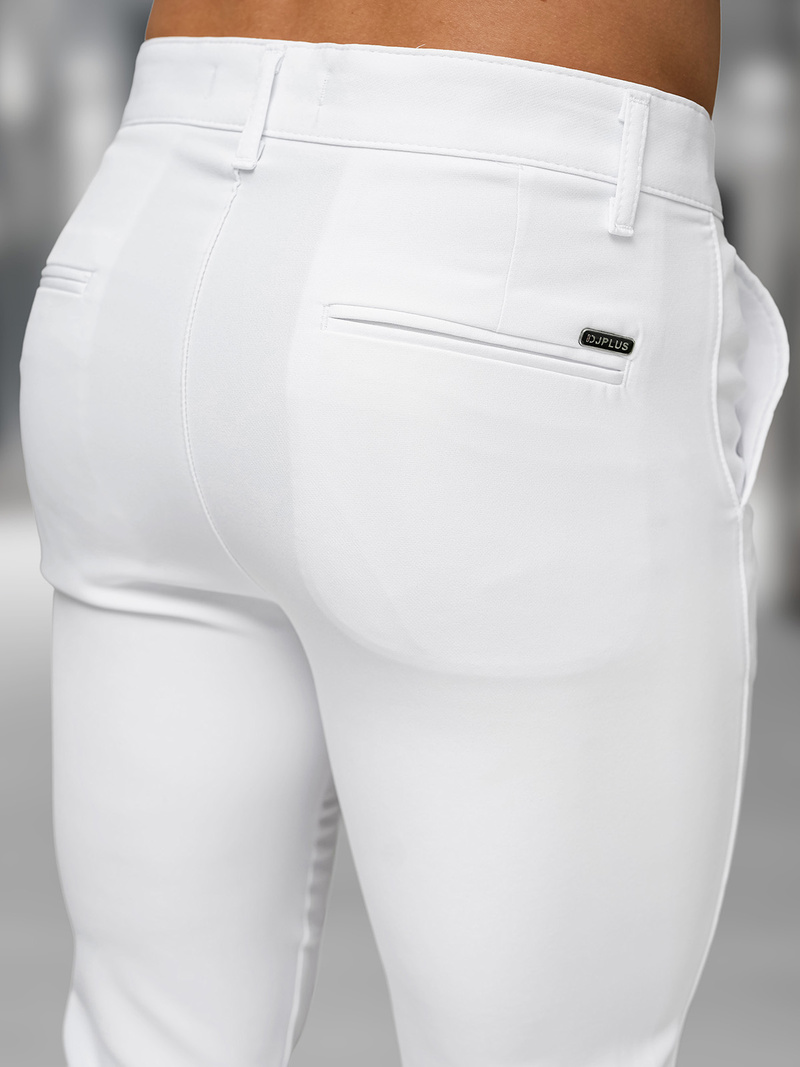 Ανδρικό παντελόνι chino λευκό OZONEE DJ/5526Z