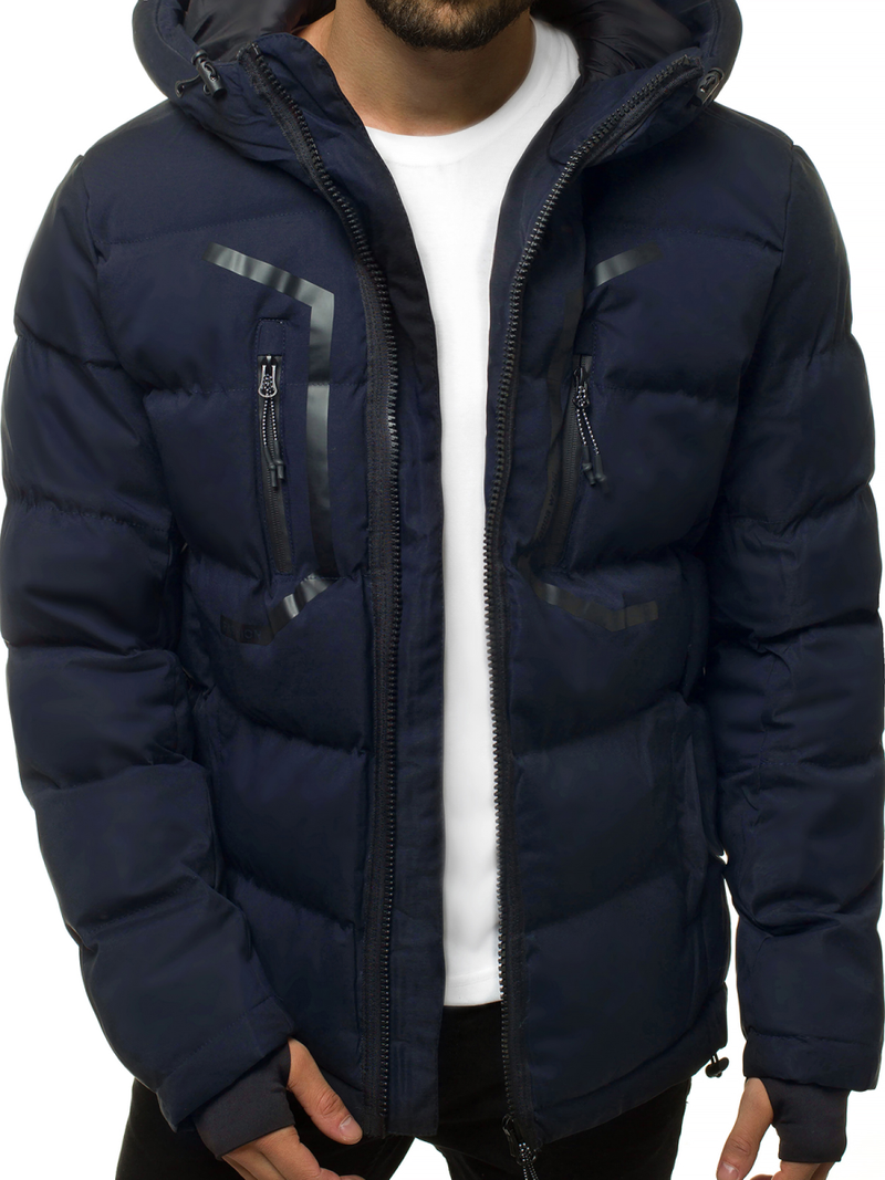 Ανδρικό χειμερινό μπουφάν ναυτικό μπλε OZONEE JS/J1902