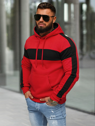 Ανδρικό Φούτερ με Κουκούλα το κόκκινο OZONEE JS/8B1309/18