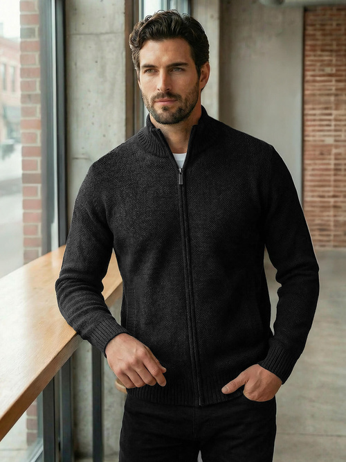 Ανδρικό πουλόβερ μαύρο OZONEE JS/59B3611/3