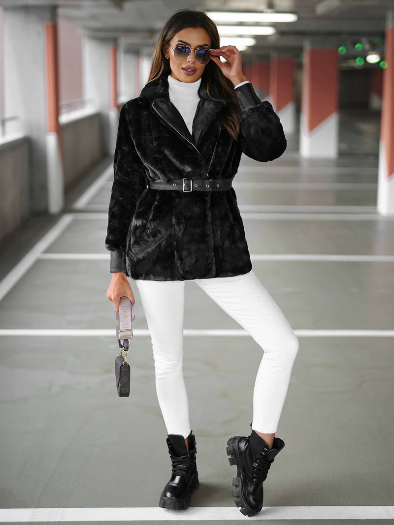 Γυναικείο μπουφάν μαύρο OZONEE JS/11Z8075Z