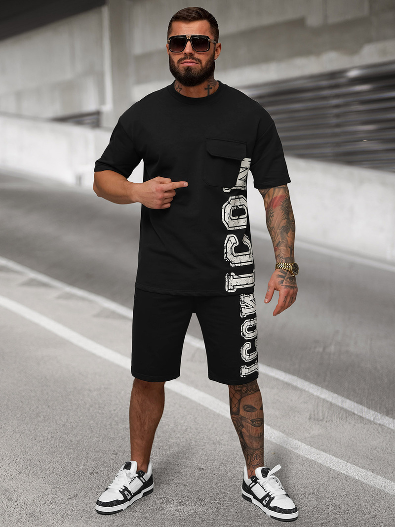 Ανδρικό σετ φόρμας μαύρο OZONEE JS/27C6531/3