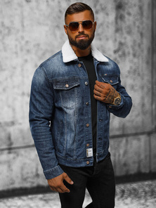 Ανδρικό τζιν μπουφάν σέρπα Σκούρο μπλε OZONEE NB/MJ516BSZ