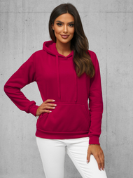 Γυναικείο φούτερ με κουκούλα μπορντό OZONEE JS/W02Z