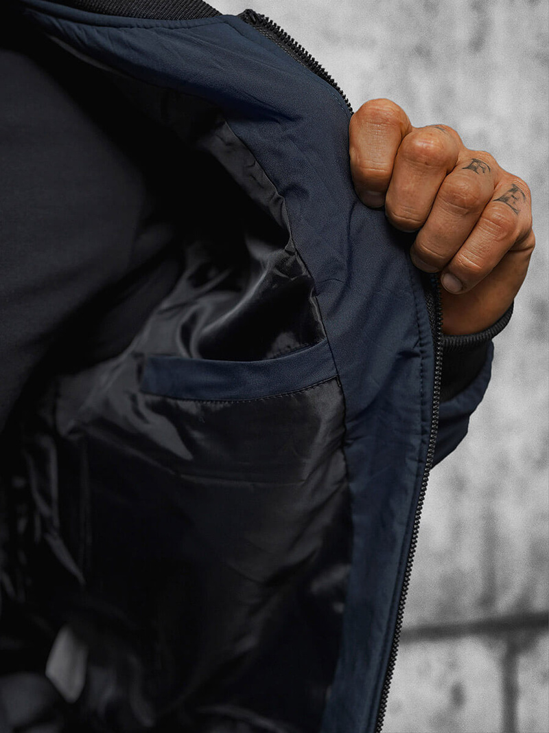 Ανδρικό χειμερινό μπουφάν ναυτικό μπλε OZONEE JS/84M3007/215