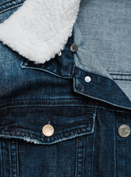 Ανδρικό τζιν μπουφάν σέρπα Σκούρο μπλε OZONEE NB/MJ516BSZ