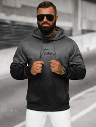 Ανδρικό Φούτερ με Κουκούλα γραφίτης-μαύρος OZONEE JS/27B6501/5