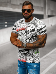 Ανδρικό μπλουζάκι λευκό OZONEE O/T137/1