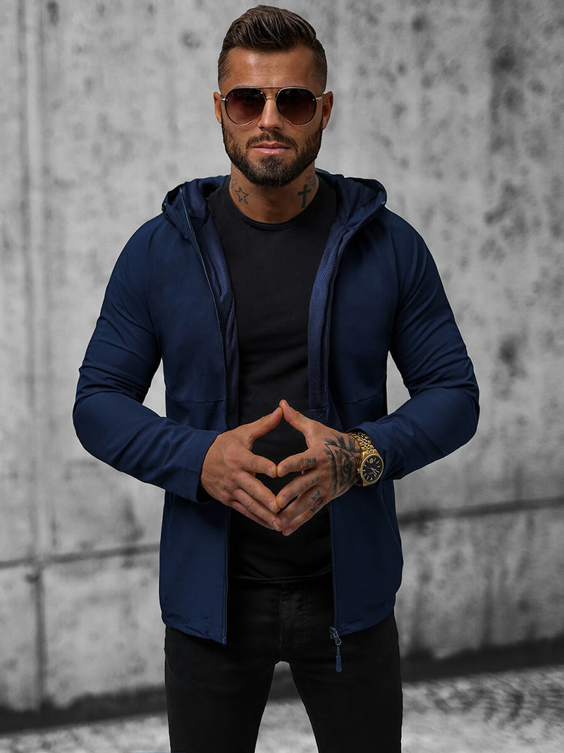 Ανδρικό χειμερινό μπουφάν ναυτικό μπλε OZONEE JS/HM144/4