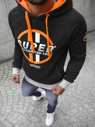 Ανδρικό Φούτερ με Κουκούλα μαύρο OZONEE JS/X-56