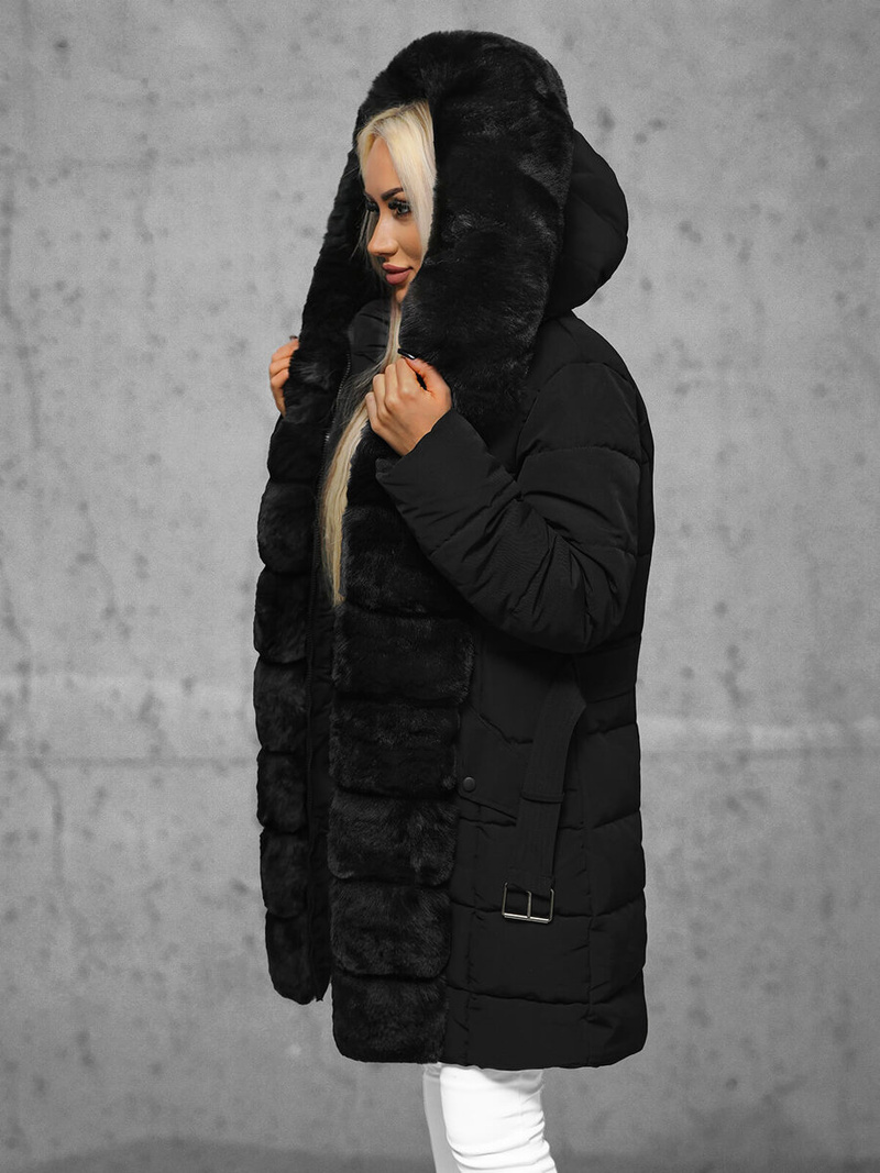 Γυναικείο μπουφάν μαύρο OZONEE JS/11Z8096