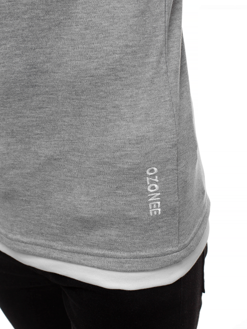Ανδρικό μπλουζάκι με κουκούλα γκρι OZONEE O/1273Z