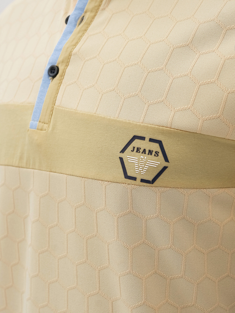 Ανδρική μπλούζα polo mπεζ OZONEE O/QQ922