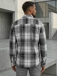 Ανδρικό πουκάμισο μαύρο άσπρο OZONEE NB/MC728N/4Z