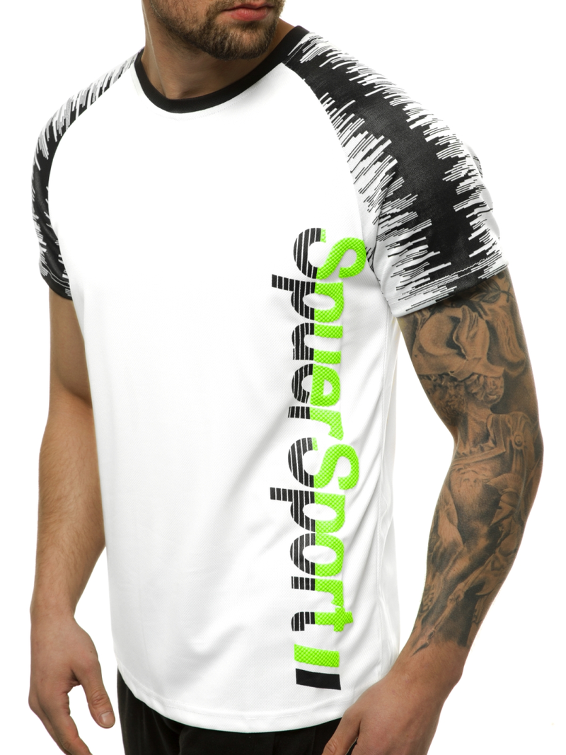 Ανδρικό μπλουζάκι λευκό OZONEE JS/KS2069