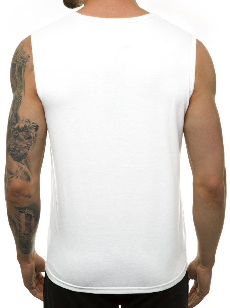 Ανδρικό αμάνικο μπλουζάκι λευκό OZONEE JS/KS2077